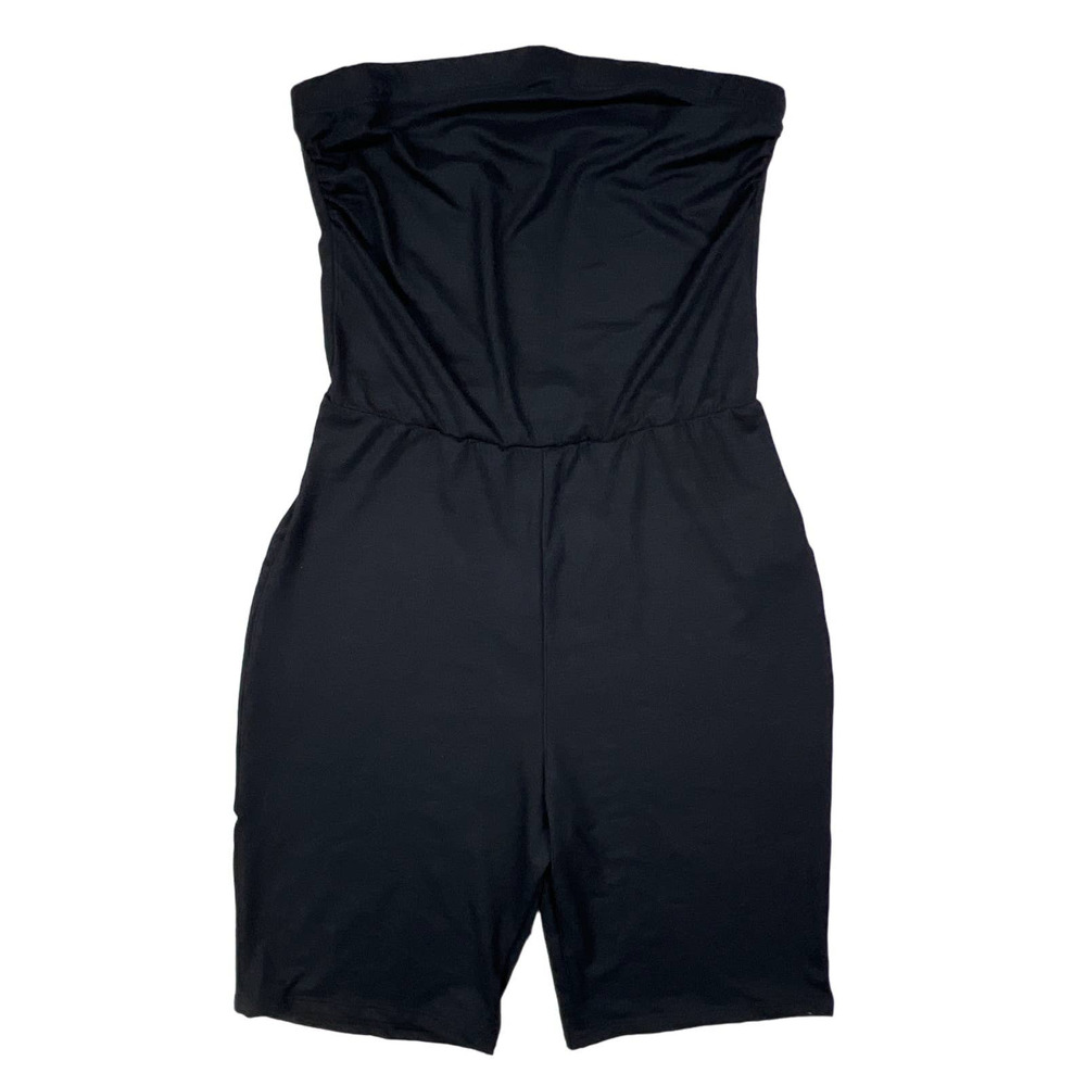 Love Cameron Juniors Large Black Strapless Romper Shorts One Piece Summer Casual